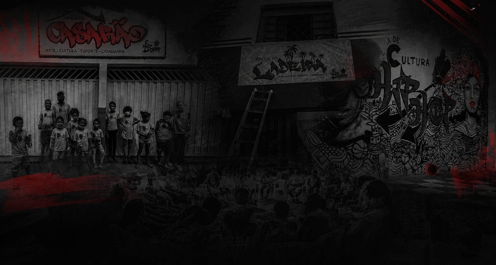 Foto documental P&B da Rádio Paulicéia